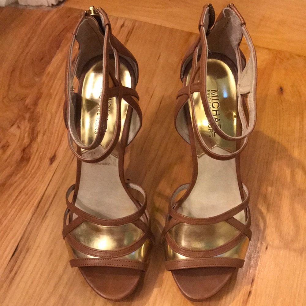Michael Kors Gold & Tan Stilettos